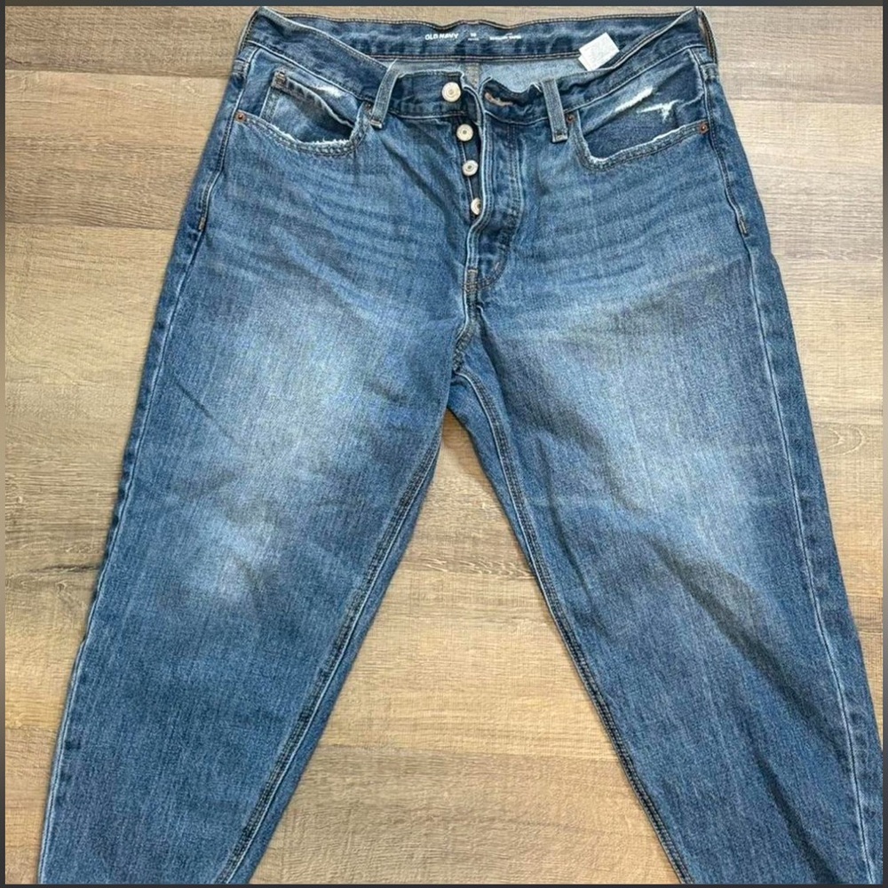 Old Navy Blue Button-Fly Ankle Jeans